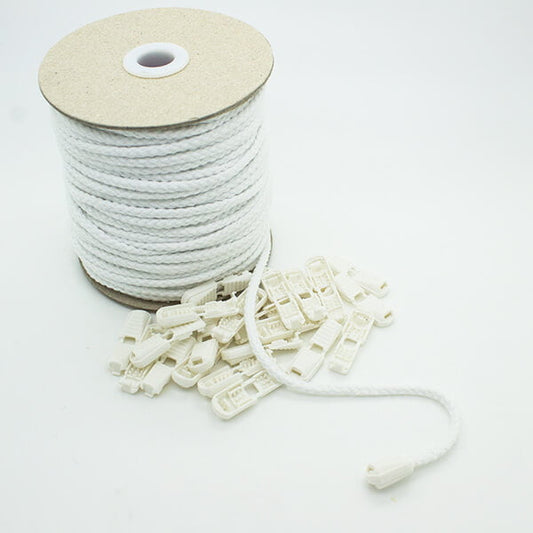 Snap cord end clips - White