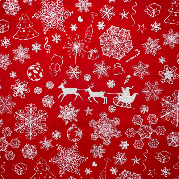 Christmas Panama - Snowflakes on Red
