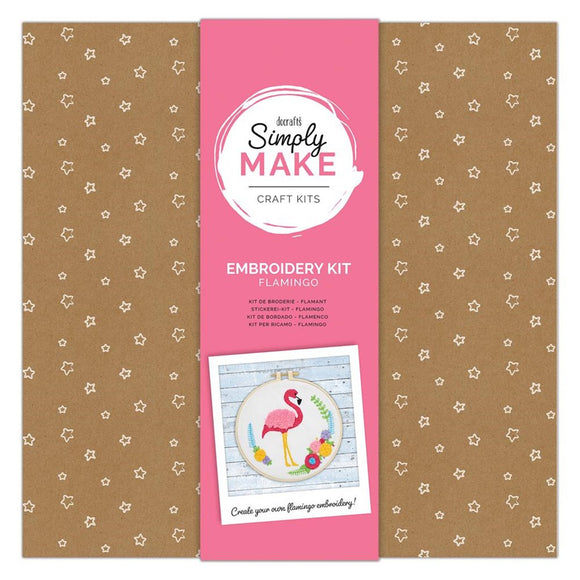 Docrafts Simply Make Flamingo Embroidery Kit