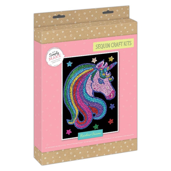 Docrafts Simply Make Sequin Art Rainbow Unicorn Kit
