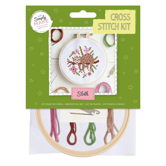 Docrafts Simply Make Sloth Cross Stitch Kit