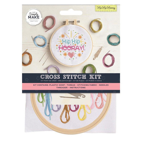 Docrafts Simply Make Hip Hip Hooray Cross Stitch Kit