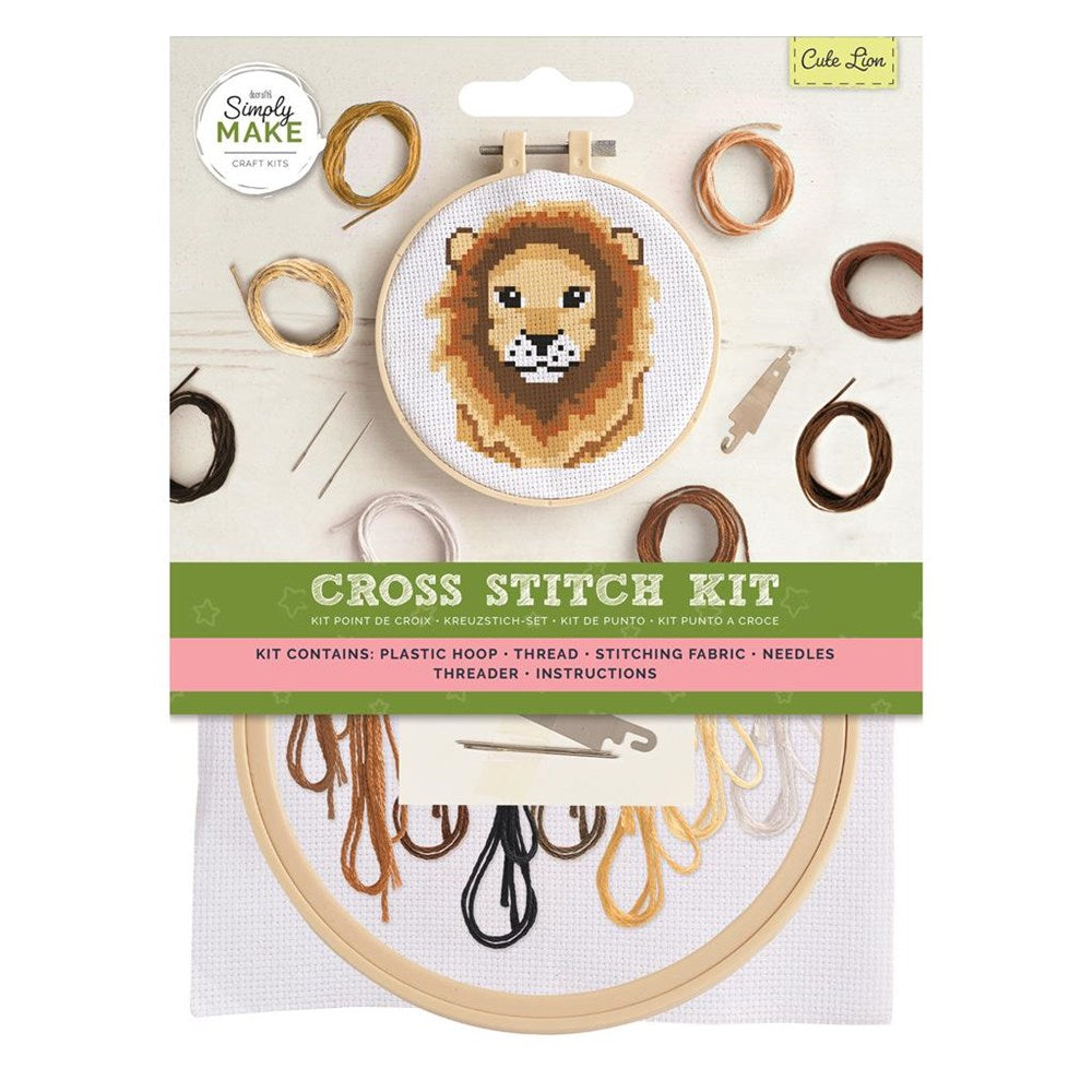Docrafts Simply Make Cute Lion Cross Stitch Kit