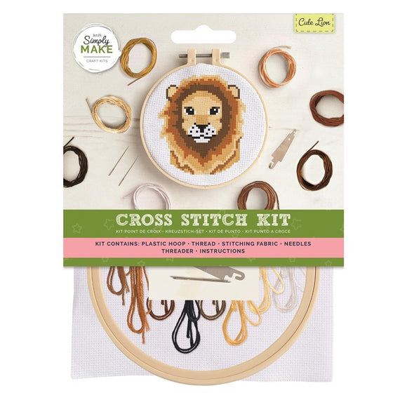 Docrafts Simply Make Cute Lion Cross Stitch Kit