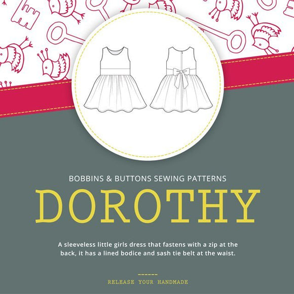 Bobbins & Buttons Sewing Patterns – Dorothy Dress – Kids – Paper Version.