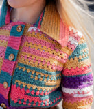 Emu Yarns Crochet Pattern - Long Sleeve Shirt Dress in Emu Funfair Helter Skelter (4011)