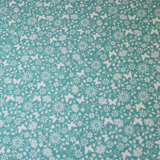 Floral Butterfly Blender - Aqua Green/White