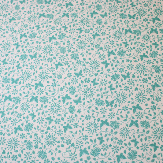 Floral Butterfly Blender - White/Aqua Green