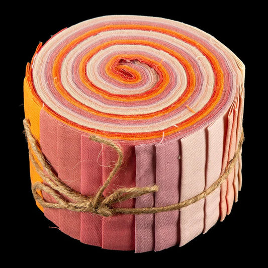 Fabric Freedom - Natures Moods 20 Piece Quilting Cotton Fabric Strip Roll - 20 x 2.5" by 44" - Melon Salad