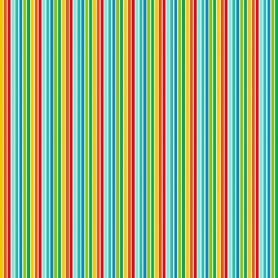 Makower Fabrics - Furry Friends - Rainbow Stripe