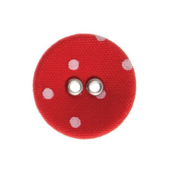 Buttons: Fabric Spot: 18mm: Red/Pink