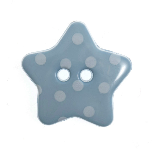 Buttons: Dotty: Star: 18mm: Blue and White