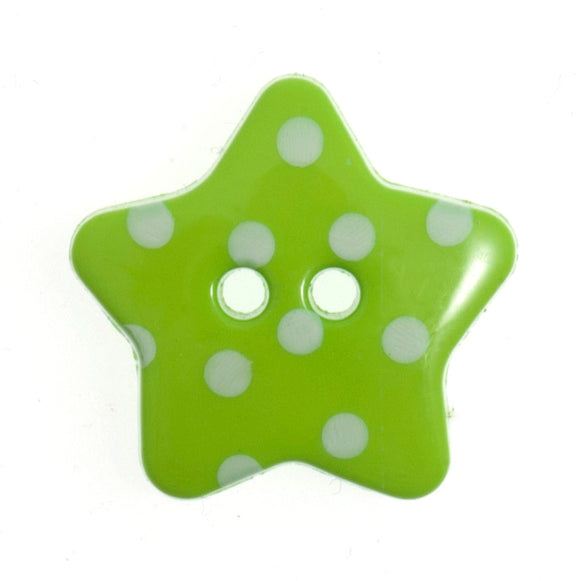 Buttons: Dotty: Star: 18mm: Green and White