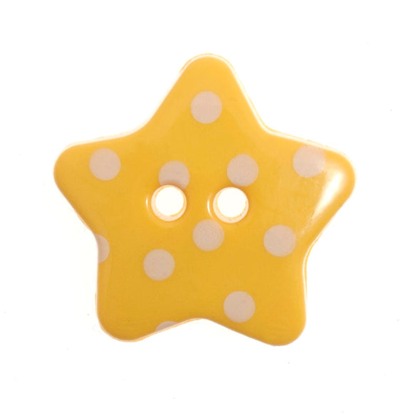 Buttons: Dotty: Star: 18mm: Yellow and White