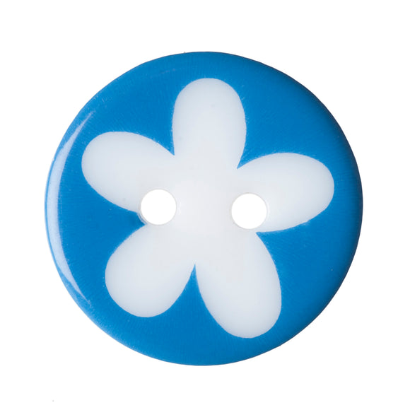 Flower Button - Blue