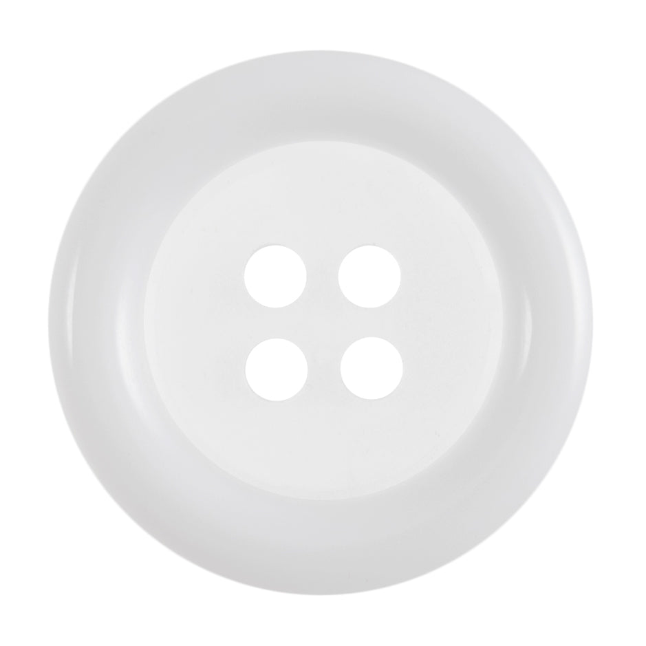 Buttons: Clear: Coloured Rim: 4 Hole: 18mm: White / Transparent