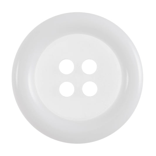 Buttons: Clear: Coloured Rim: 4 Hole: 18mm: White / Transparent