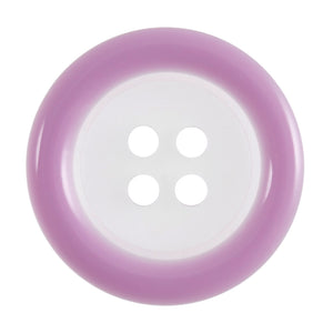 Buttons: Clear: Coloured Rim: 4 Hole: 18mm: Medium Purple / Transparent