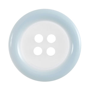Buttons: Clear: Coloured Rim: 4 Hole: 18mm: Light Blue / Transparent
