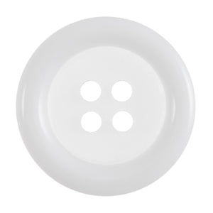 Buttons: Clear: Coloured Rim: 4 Hole: 18mm: White / Transparent