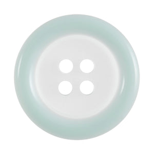Buttons: Clear: Coloured Rim: 4 Hole: 18mm: Light Green / Transparent