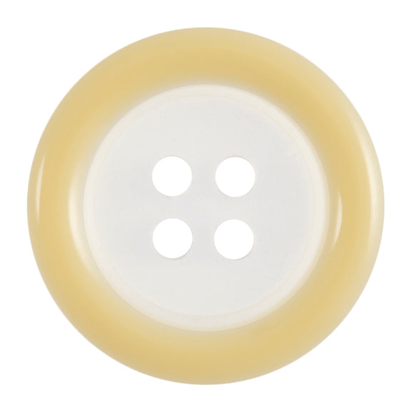 Buttons: Clear: Coloured Rim: 4 Hole: 18mm: Yellow / Transparent