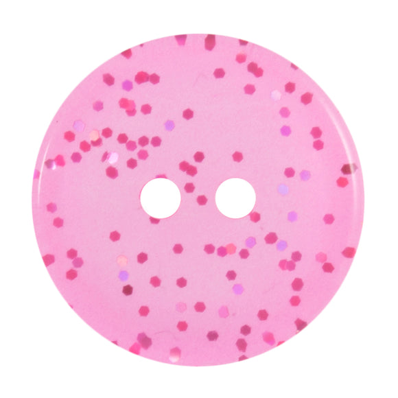 15mm Bright Pink Glitter Buttons