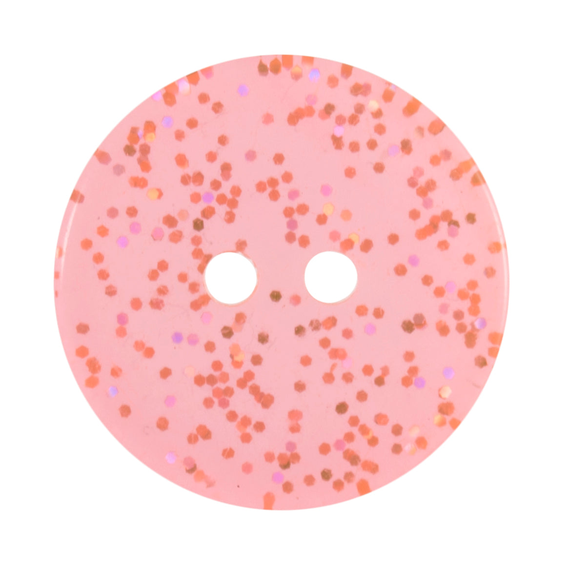 Buttons: Transparent: Glitter: 2 Hole: 19mm: Peach
