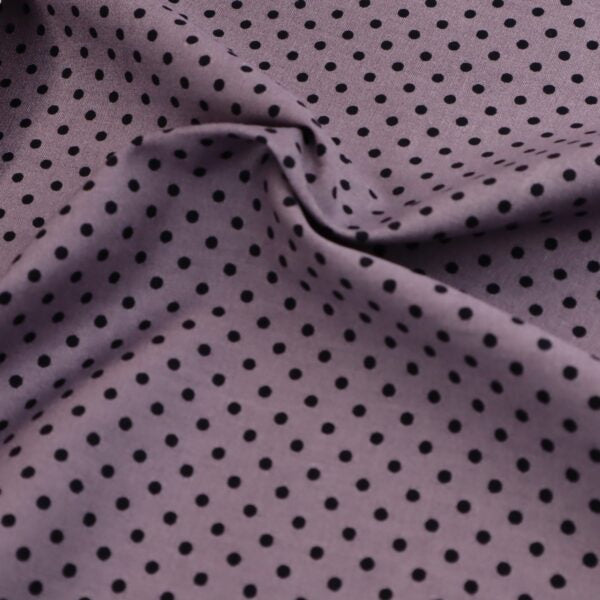 Reynard Fabrics Cotton Poplin - Polka Dot Grey/Black