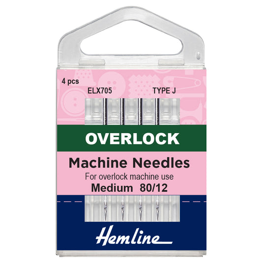 Hemline Overlock--Serger Machine Needles: Type J: 80/12: 4 Pieces