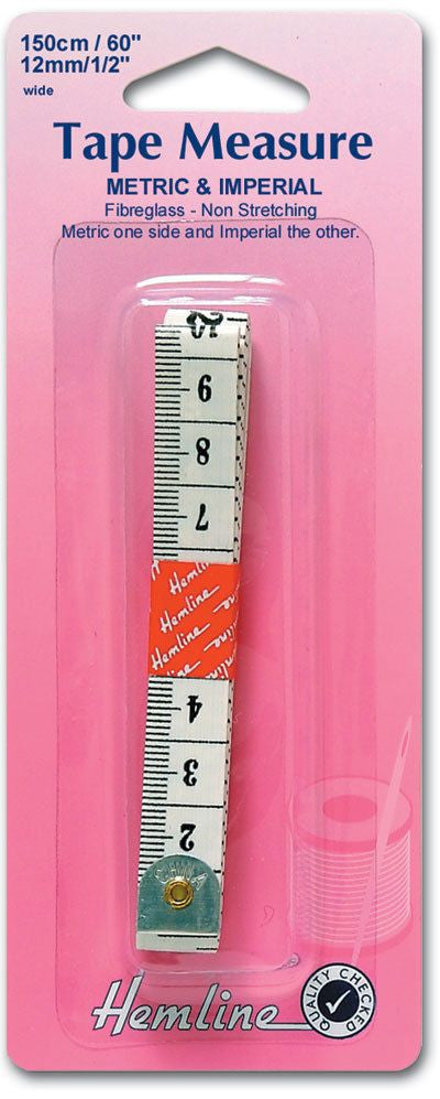 Hemline Tape Measure: Metric/Imperial – 150cm
