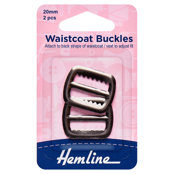 Hemline Waistcoat Buckle - Gun Metal