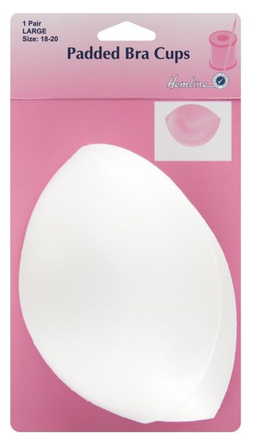 Hemline Padded Bra Cups: White, Large