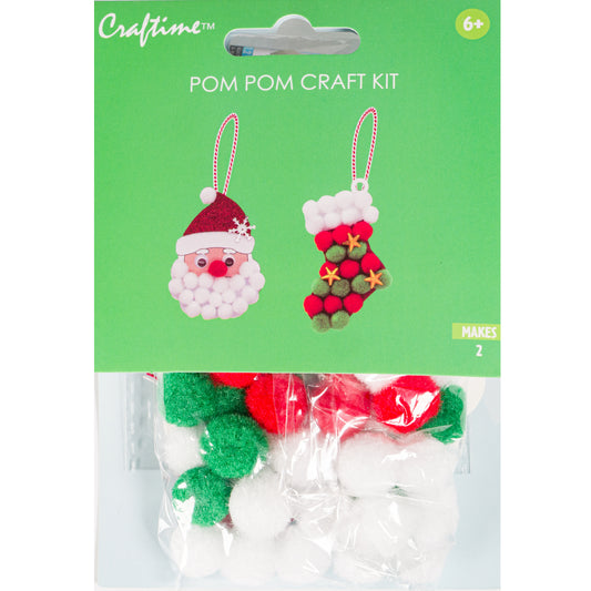 MINI POM POM KITS XMAS SANTA/STOCKING