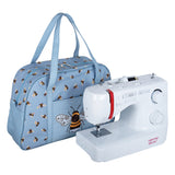 Sewing Machine Bag: Embroidered: Blue Bees