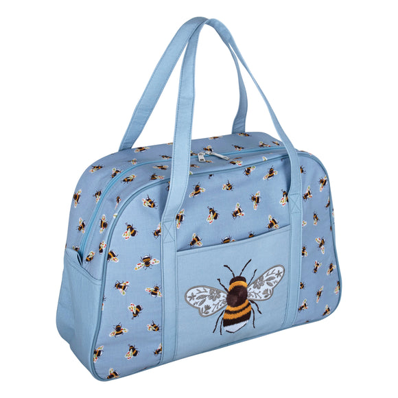 Sewing Machine Bag: Embroidered: Blue Bees