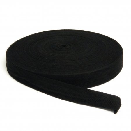 Cotton Herringbone Tape 25mm - Black