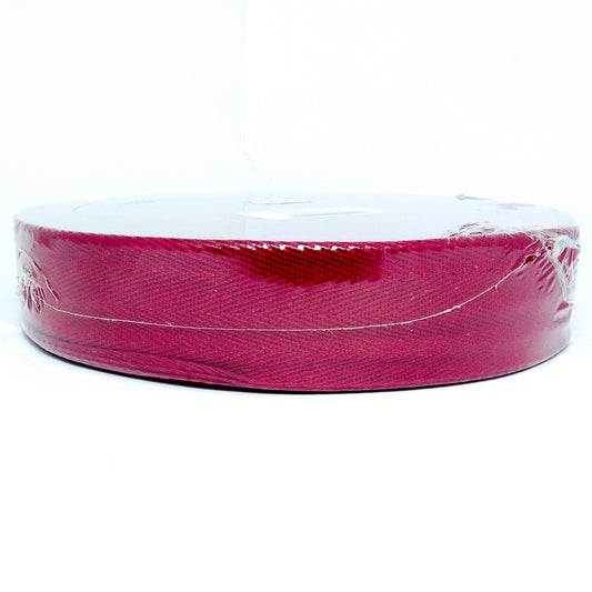 Cotton Herringbone Tape 25mm - Burgundy
