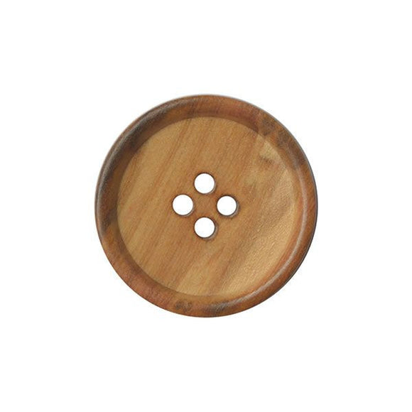 Button- 15mm Plain Wood