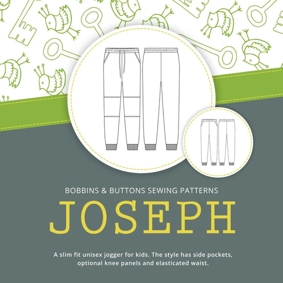 Bobbins & Buttons Sewing Patterns – Joseph Joggers – Kids – Paper Version.