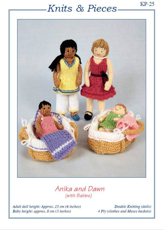 Anika & Dawn Mums and Babies with Moses Baskets Knits & Pieces Knitting Pattern
