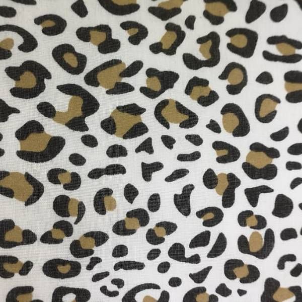 PolyCotton - Animal Print - Snow Leopard