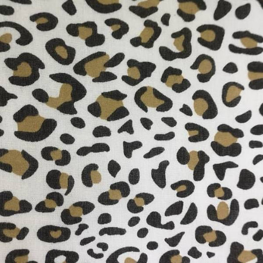 PolyCotton - Animal Print - Snow Leopard