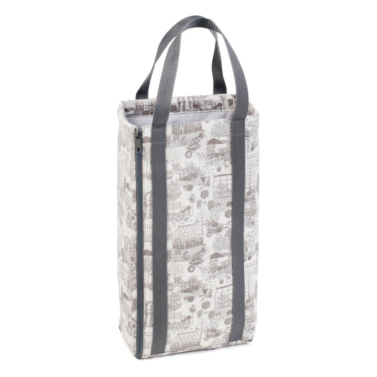 Knitting Bag with Pin Storage: Reversible: In the Garden