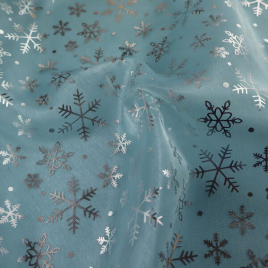 Snowflake Organza - Blue