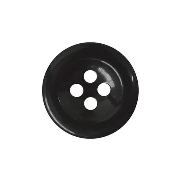 Four Hole Trouser Button -  Black size 27 (17mm)