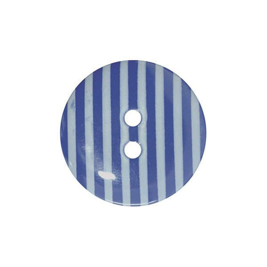 Dark Blue and White Stripe Button 15mm