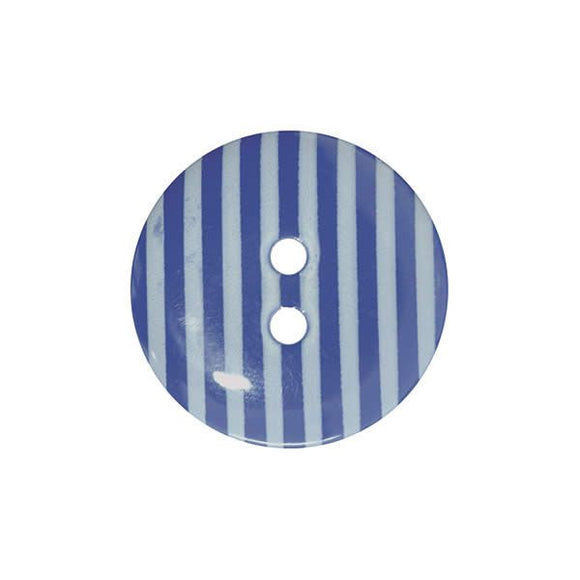 Dark Blue and White Stripe Button 18mm