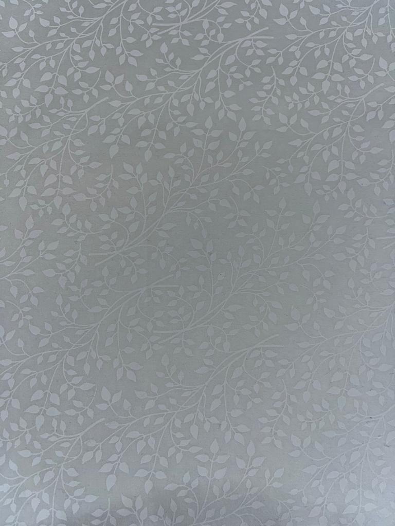 Fabric Freedom - Craft Cotton - White on White Leaves