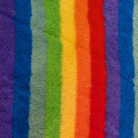 Printed Plush Fur - Rainbow 1 Broad